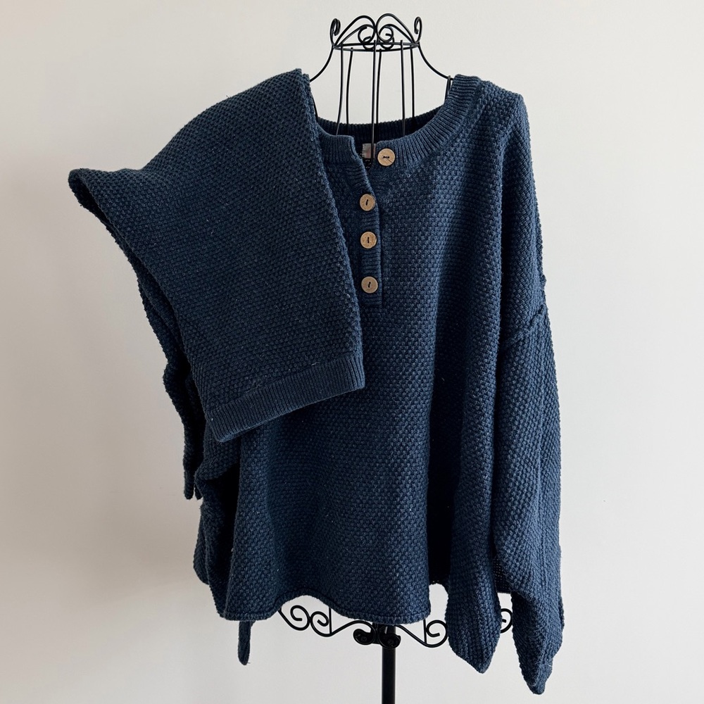 FP Beach Navy Sweater Set (100% Cotton)